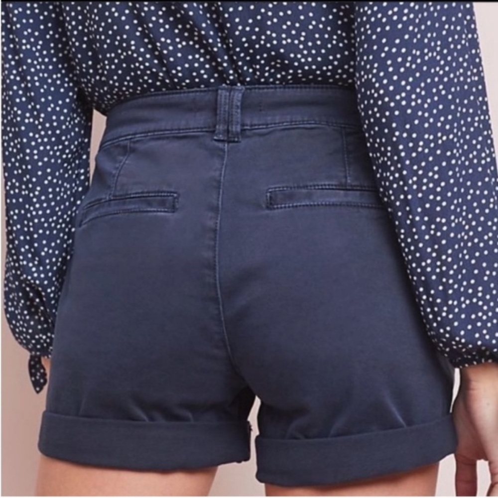 Anthropologie NEW Pilcro and the Letterpress Navy Blue Chino Shorts size 27 - Picture 2 of 15